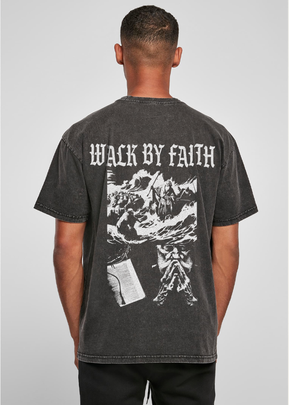 WALK BY FAITH - ACID BLACK TEE