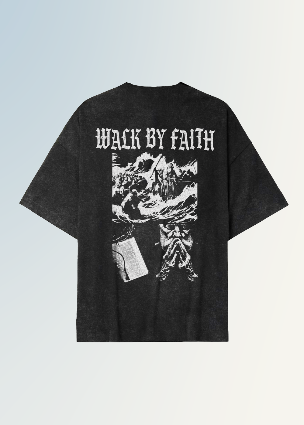 WALK BY FAITH - ACID BLACK TEE