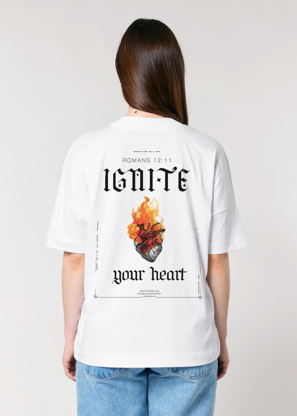 IGNITE YOUR HEART - WHITE OVERSIZE TEE