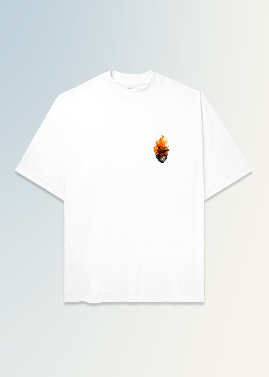 IGNITE YOUR HEART - WHITE OVERSIZE TEE